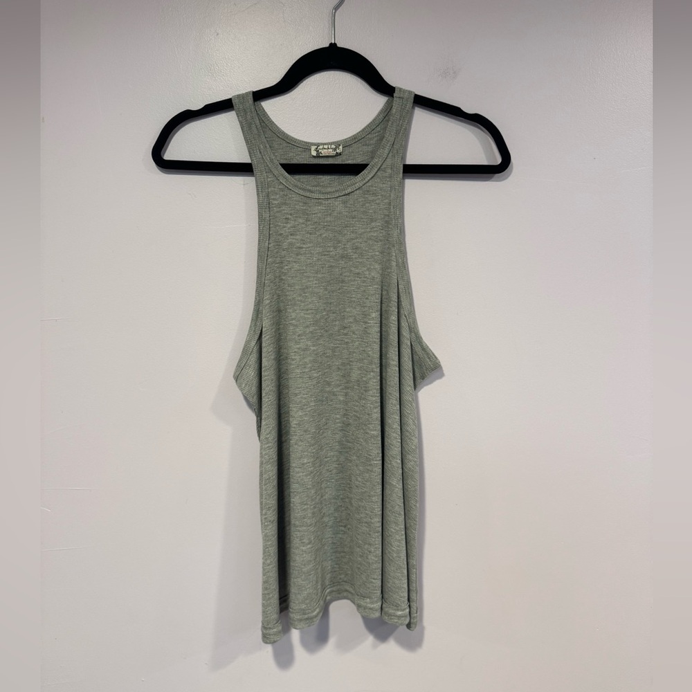 Grey ribbed Intimately Free People high neck‎ tank top